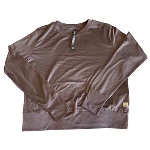 Vuori Daydream Crew Long Sleeve Top Mahogany Heather Brown VW133 Womens Medium